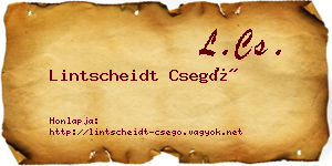 Lintscheidt Csegő névjegykártya
